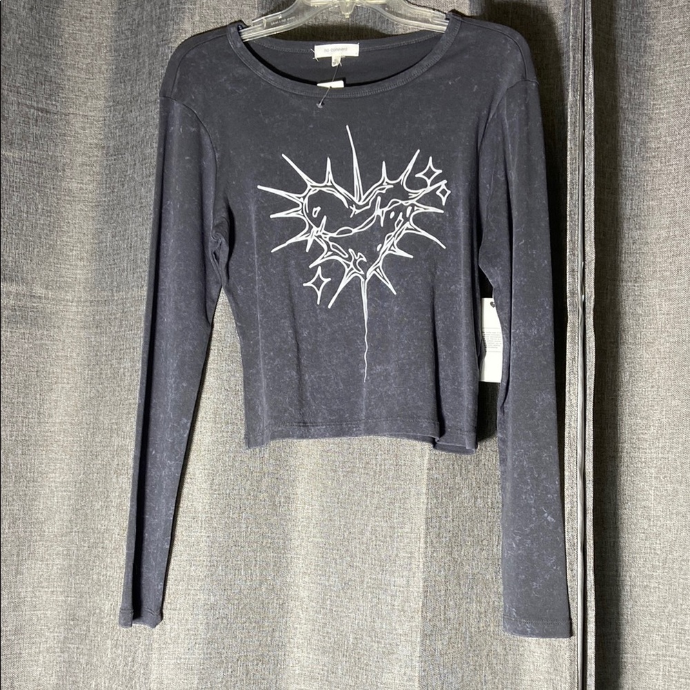 Gray Long Sleeve Grunge top